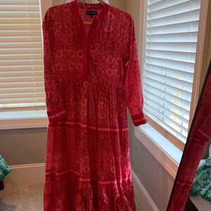 Ro’s Garden Pink Long-Sleeve Printed Maxi Dress